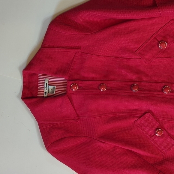 Red Blazer Linen blend Office Siren blazer boxy cropped tailored  Nygard  sz 4P - Picture 3 of 13